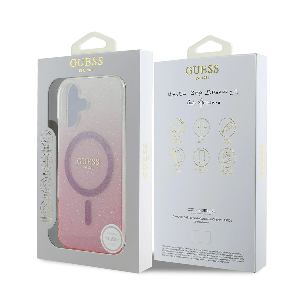 Guess - IML Glitter Gradient MagSafe (GUHMP16MHGRCELW) - iPhone 16 Plus - Brown