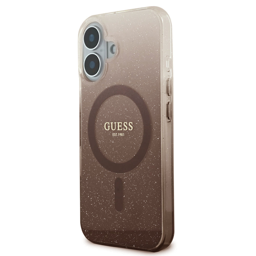 Guess - IML Glitter Gradient MagSafe (GUHMP16MHGRCELW) - iPhone 16 Plus - Brown