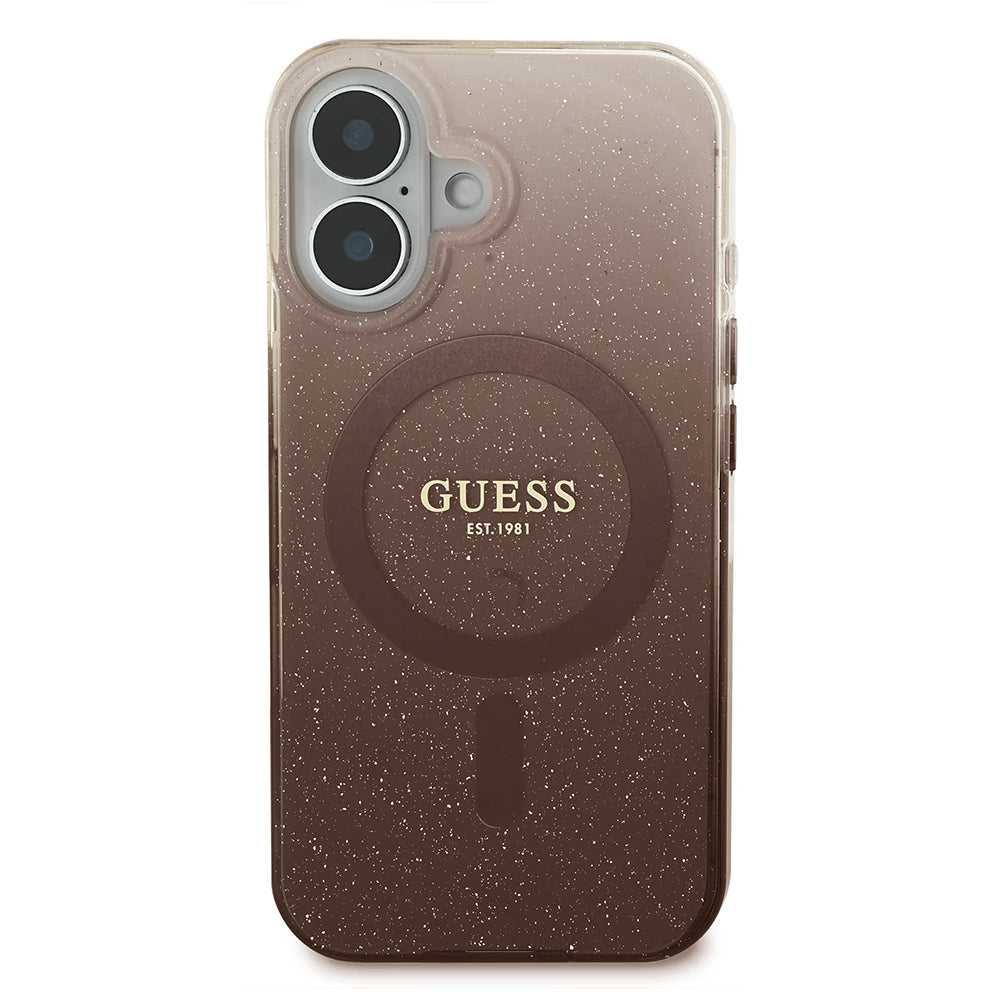 Guess - IML Glitter Gradient MagSafe (GUHMP16MHGRCELW) - iPhone 16 Plus - Brown