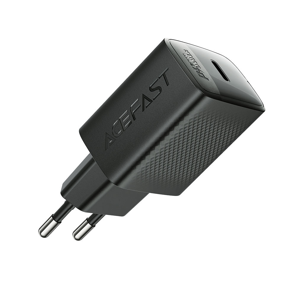 Acefast - Wall Charger (A104) - USB-C, PD25W, GaN Technology, Fast Charging Compatibility - Black