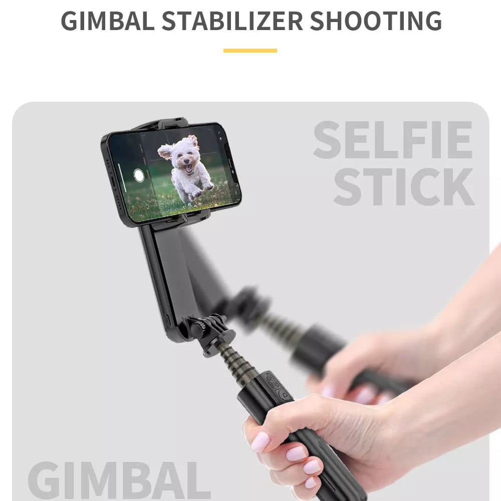 Techsuit - Gimbal Mini Selfie Stick (L09) - Bluetooth Remote Control, Stable Tripod Mount and Phone Stabilizer, 72cm - B