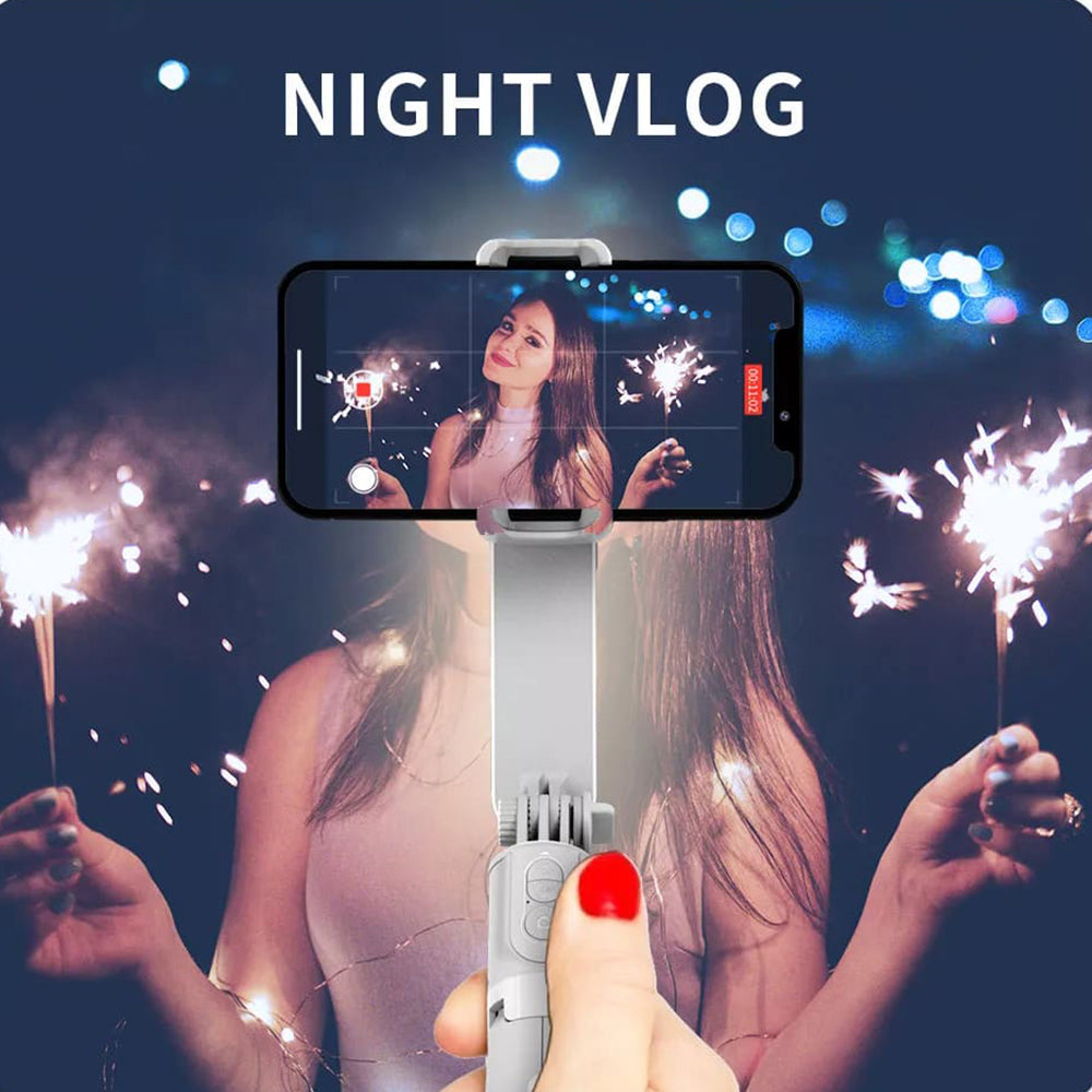 Techsuit - Gimbal Mini Selfie Stick (L09) - Bluetooth Remote Control, Stable Tripod Mount and Phone Stabilizer, 72cm - B
