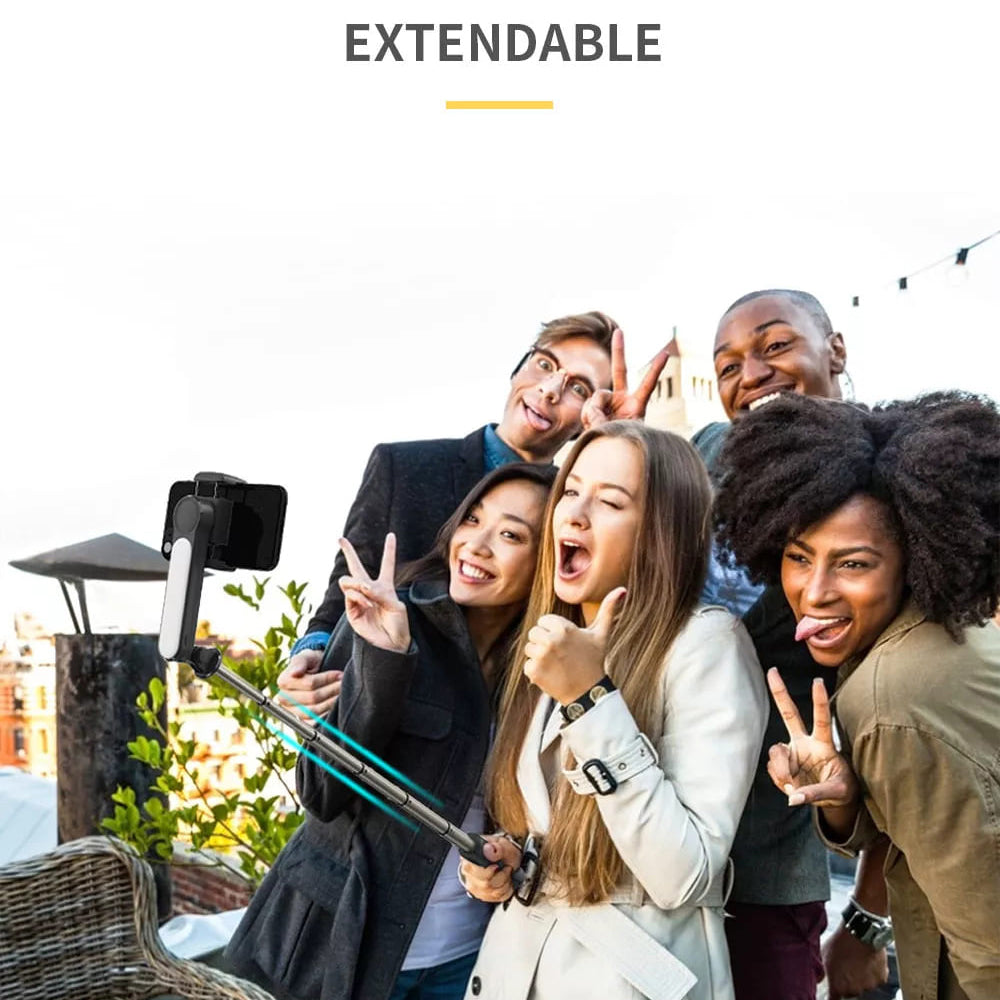 Techsuit - Gimbal Mini Selfie Stick (L09) - Bluetooth Remote Control, Stable Tripod Mount and Phone Stabilizer, 72cm - B