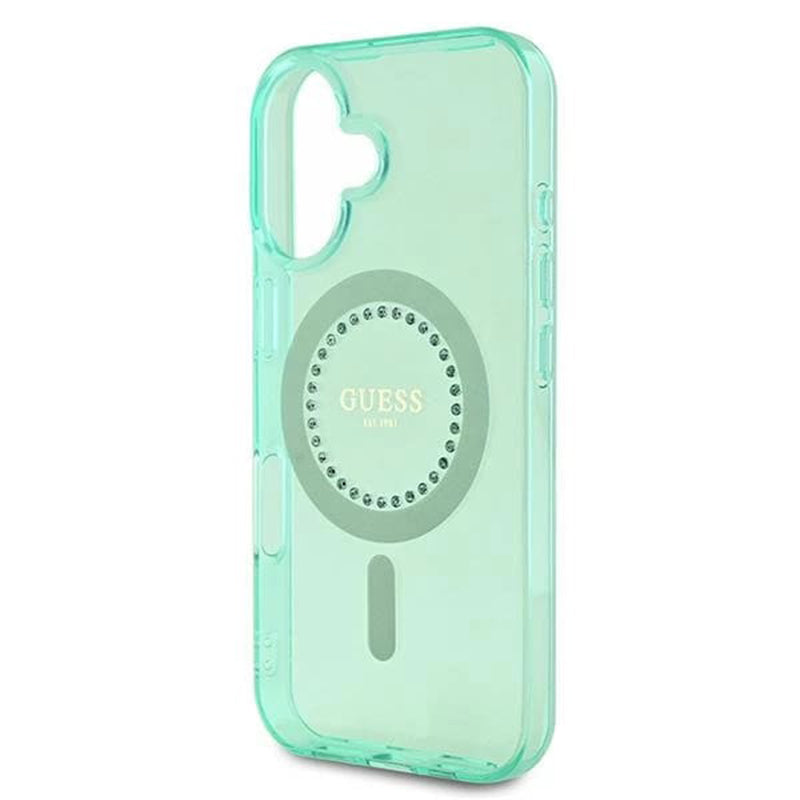 Guess - IML Rhinestones MagSafe (GUHMP16MPFTDTEN) - iPhone 16 Plus - Green