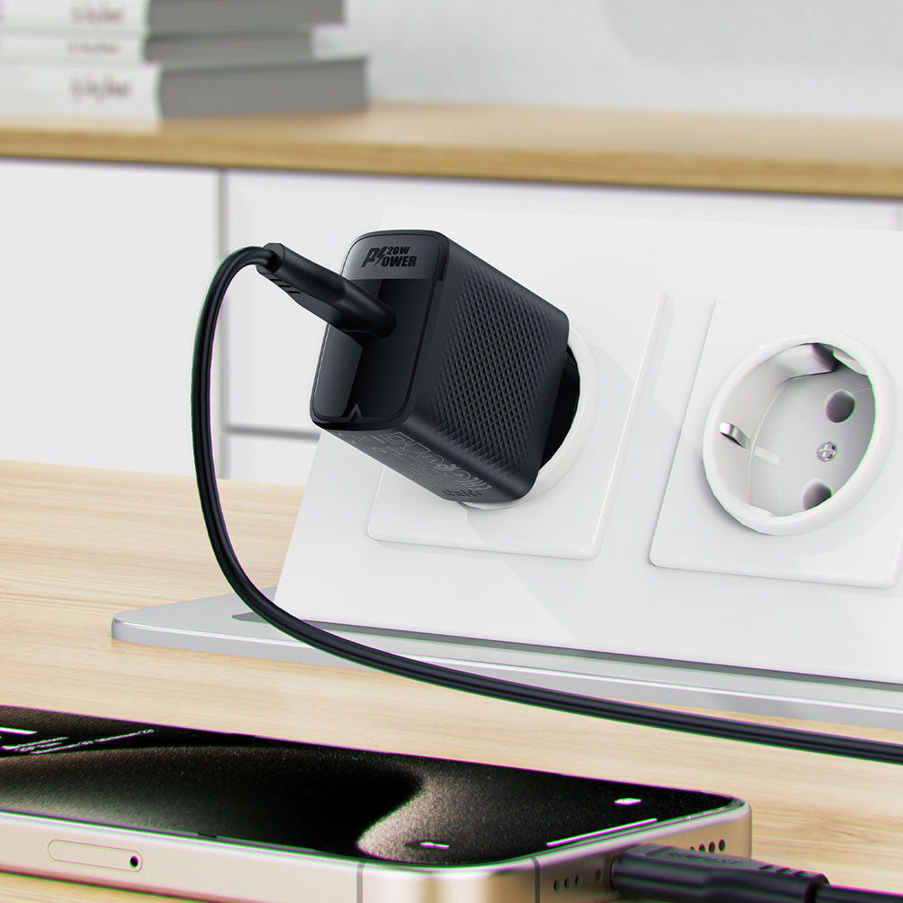 Acefast - Wall Charger (A82) - Type-C, GaN Technology, PD20W, Supports Fast Charging - Black