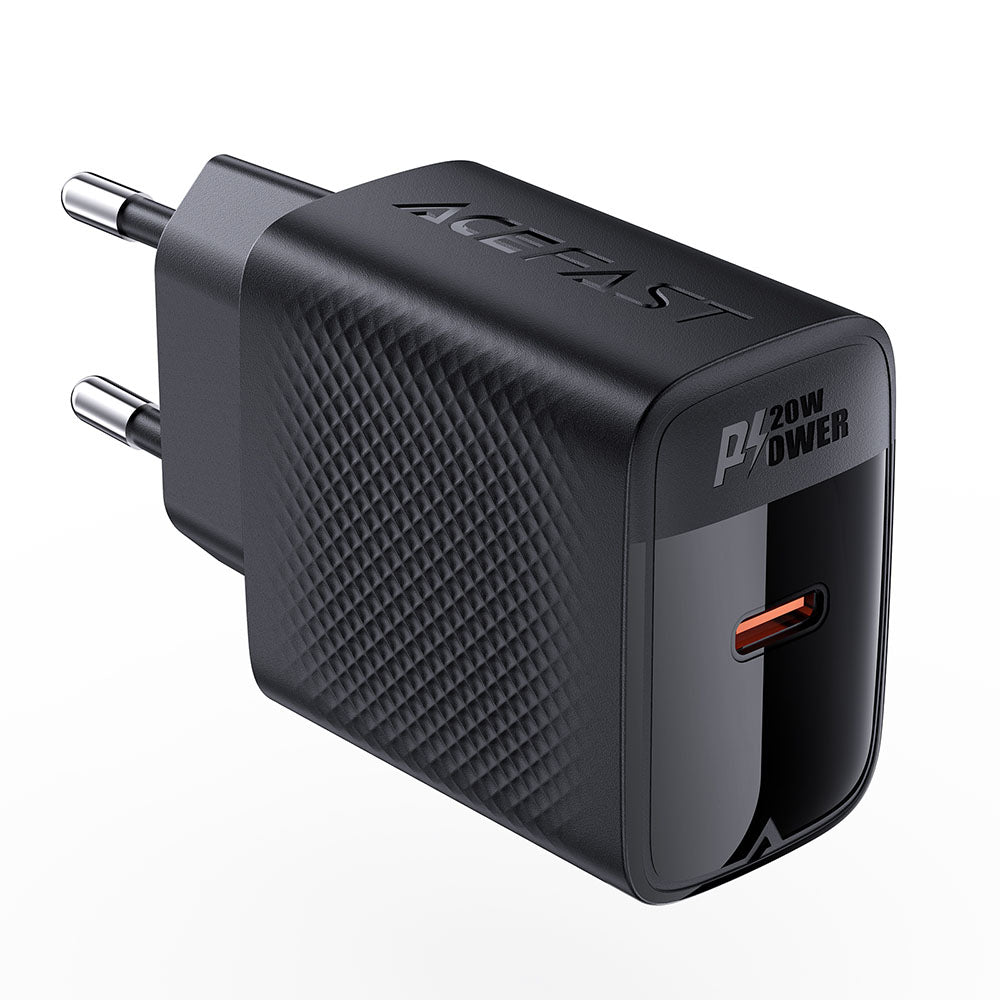 Acefast - Wall Charger (A82) - Type-C, GaN Technology, PD20W, Supports Fast Charging - Black