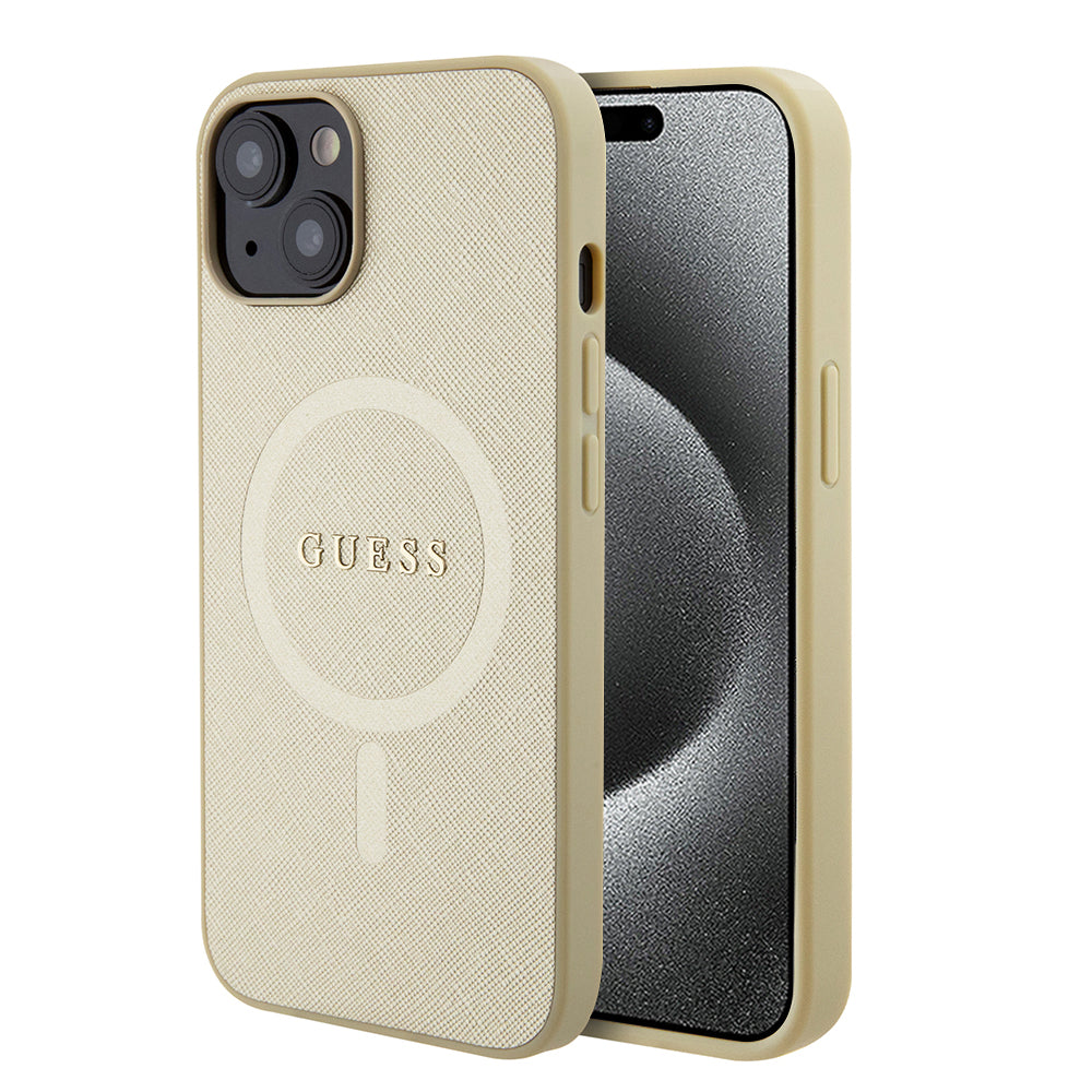 Guess - Saffiano MagSafe (GUHMP15MPSAHMCB) - iPhone 15 Plus - Gold