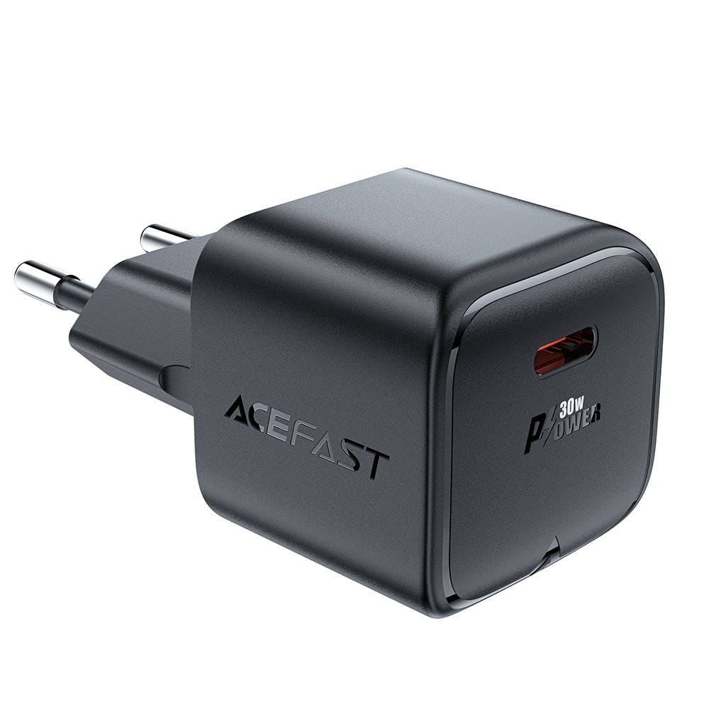 Acefast - Wall Charger (A77) - Type-C, Mini GaN Charger, 30W, Power Delivery - Black
