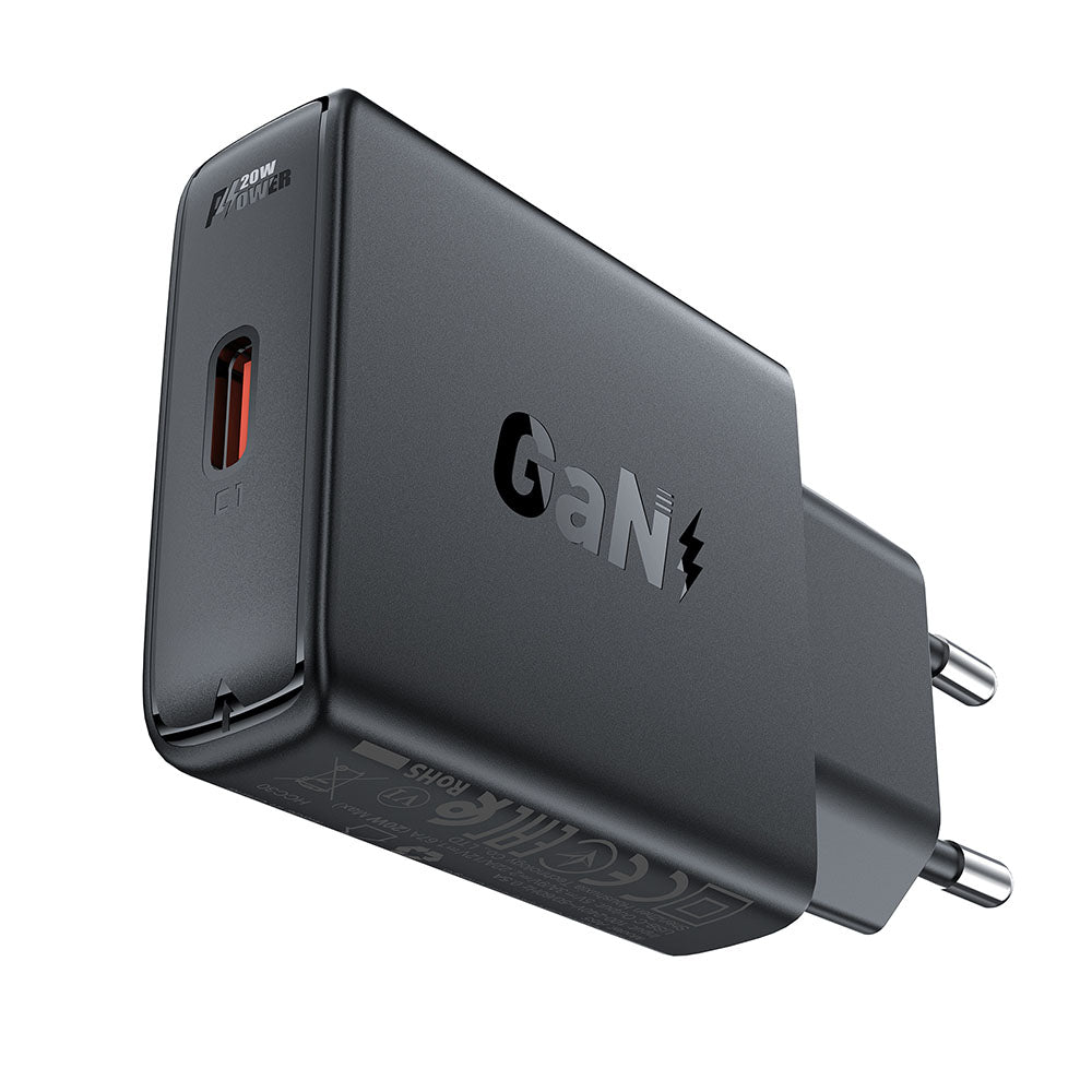 Acefast - Wall Charger (A65) - Type-C, GaN Technology, 20W, Power Delivery - Black