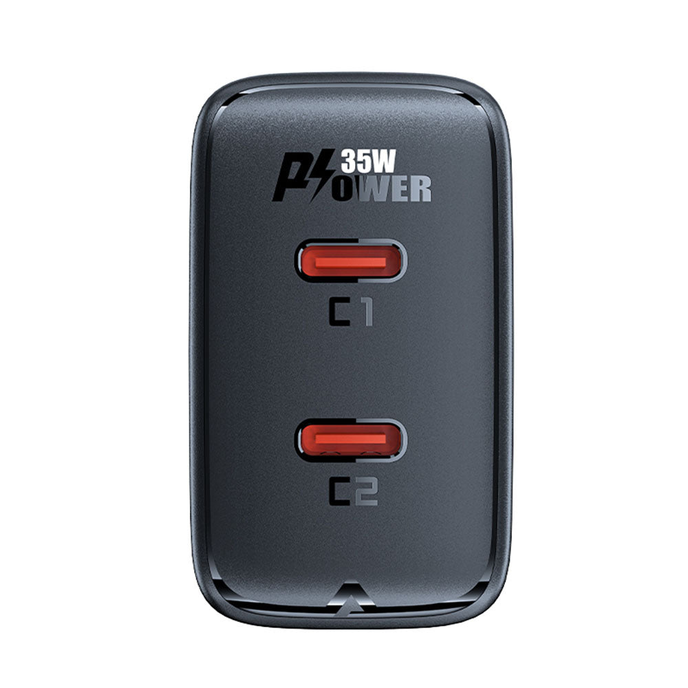Acefast - Wall Charger (A49) - 2x Type-C, Universal Charger, GaN Technology, PD35W - Black
