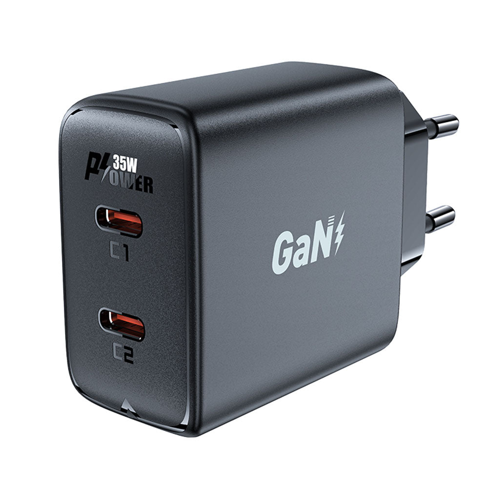 Acefast - Wall Charger (A49) - 2x Type-C, Universal Charger, GaN Technology, PD35W - Black