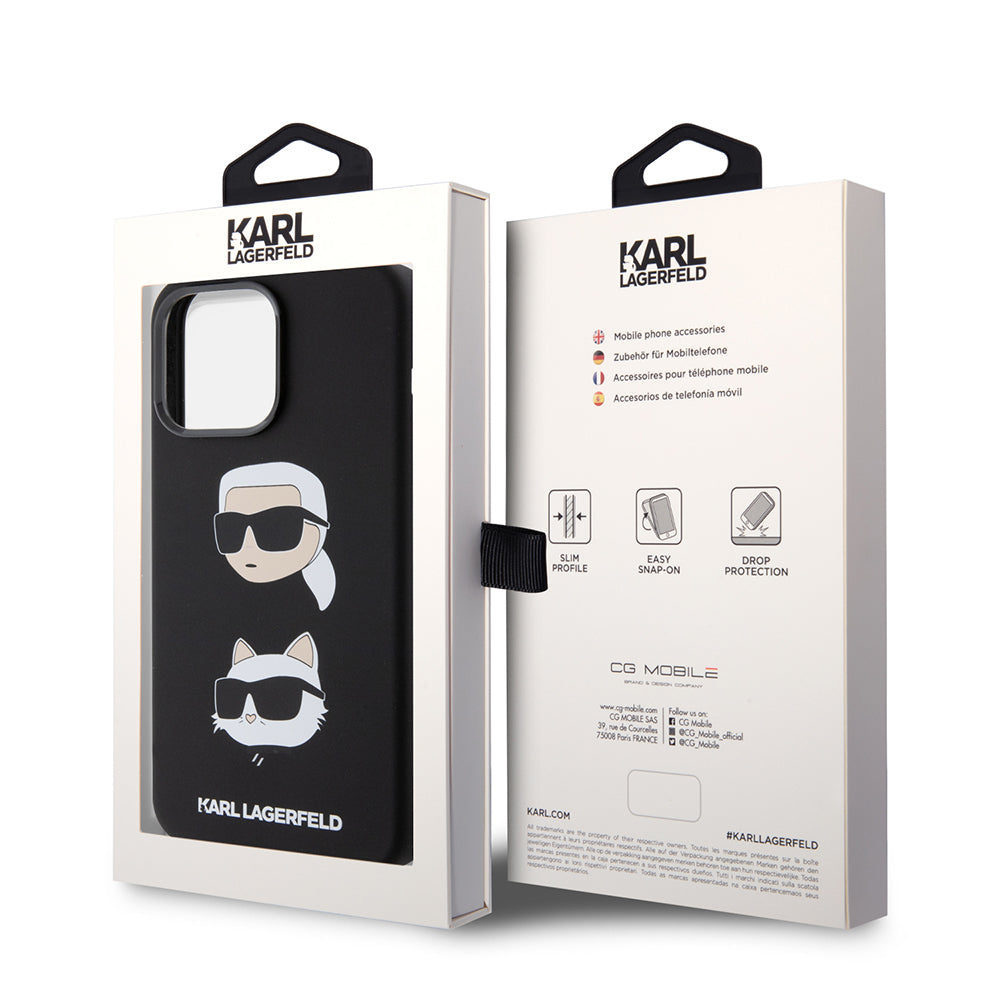Karl Lagerfeld - Silicone (KLHCP15XSDHKCNK) - iPhone 15 Pro Max - Karl&Choupette Head