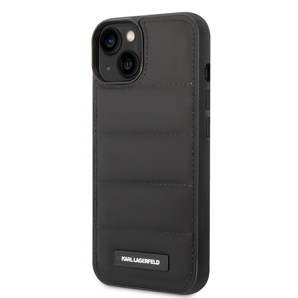 Karl Lagerfeld - Hardcase Leather Puffy (KLHCP14MPSQAK) - iPhone 14 Plus - Elongated Logo