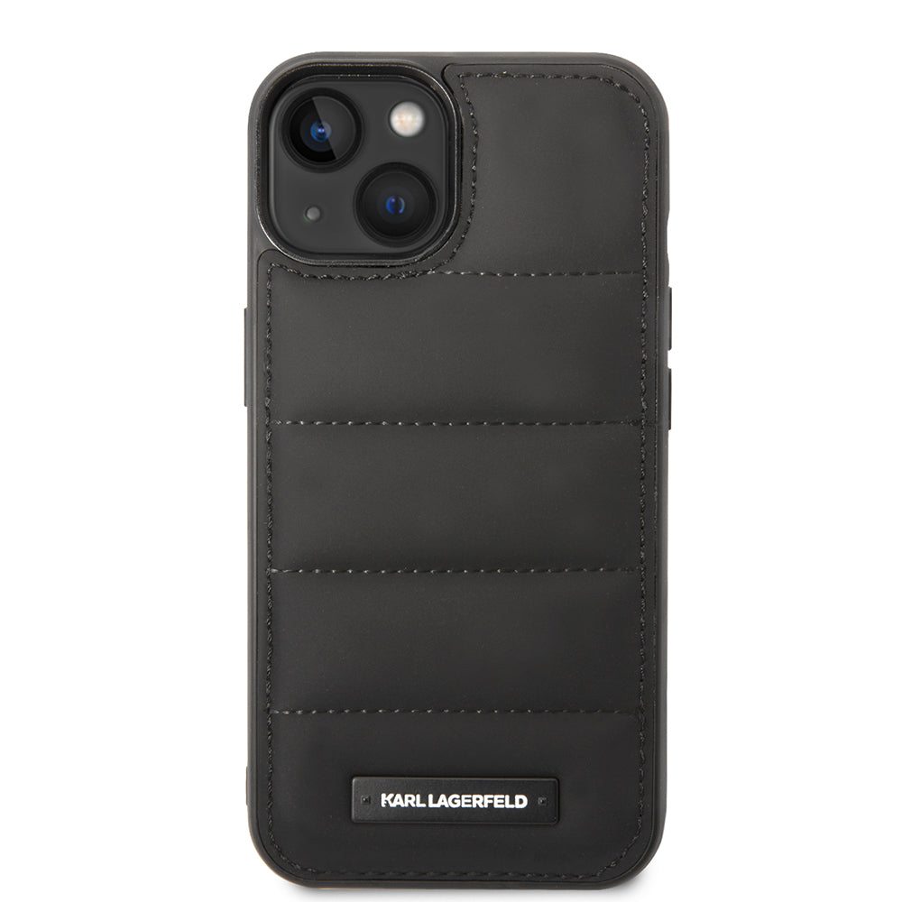 Karl Lagerfeld - Hardcase Leather Puffy (KLHCP14MPSQAK) - iPhone 14 Plus - Elongated Logo
