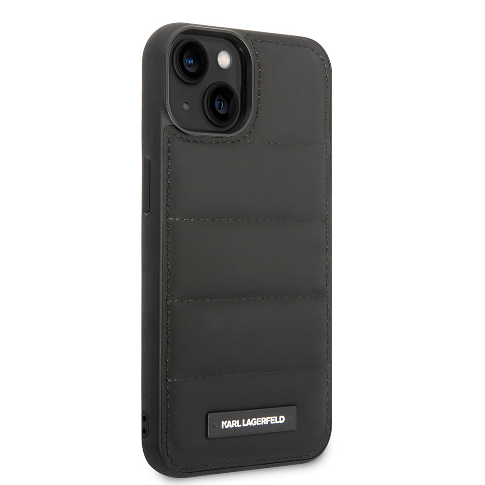 Karl Lagerfeld - Hardcase Leather Puffy (KLHCP14MPSQAK) - iPhone 14 Plus - Elongated Logo