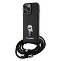 Karl Lagerfeld - Saffiano Crossbody (KLHCP15XSASKNPSK) - iPhone 15 Pro Max - Monogram Metal Pin Karl