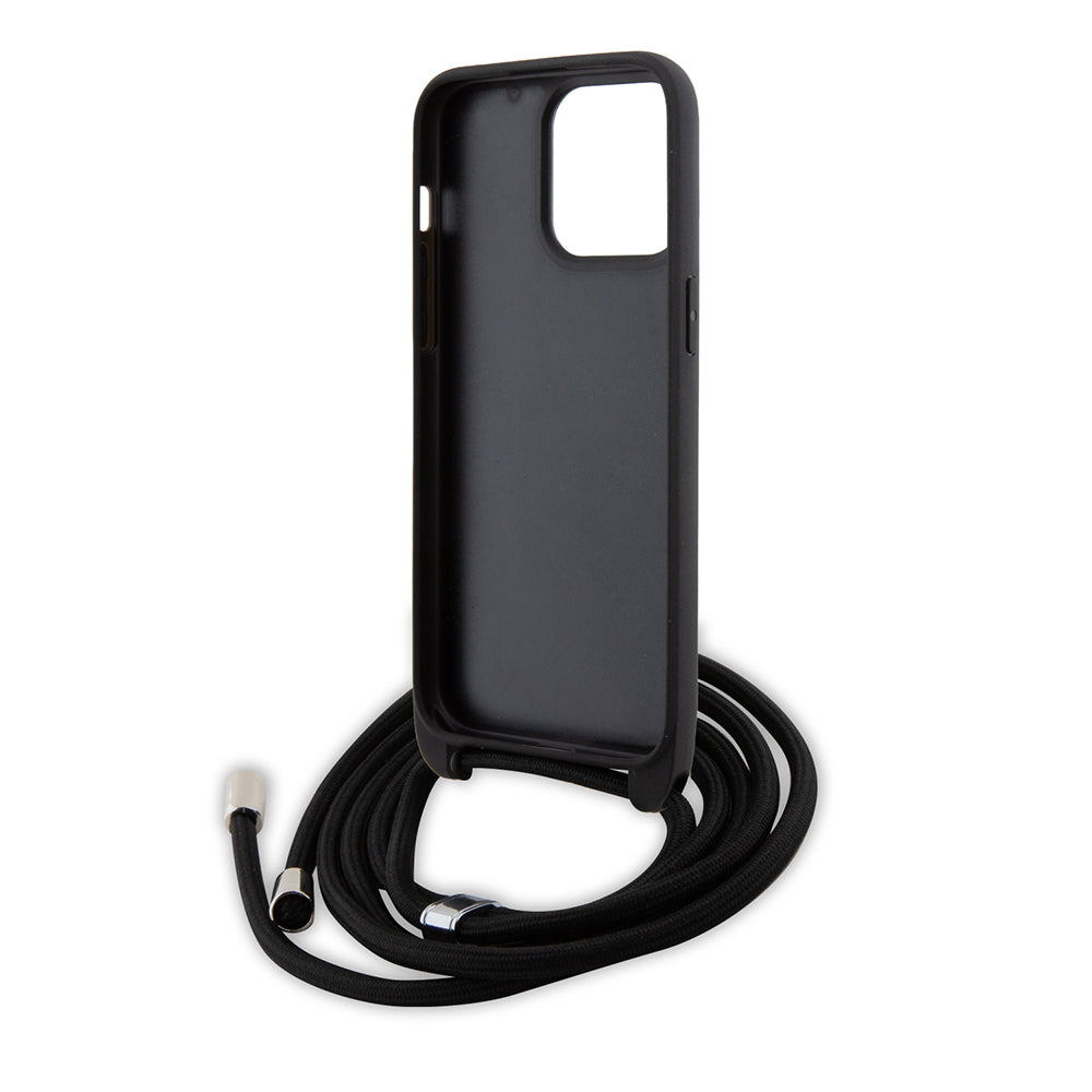 Karl Lagerfeld - Saffiano Crossbody (KLHCP15XSASKNPSK) - iPhone 15 Pro Max - Monogram Metal Pin Karl