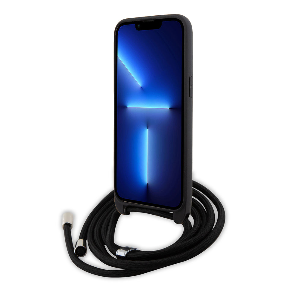 Karl Lagerfeld - Saffiano Crossbody (KLHCP15XSASKNPSK) - iPhone 15 Pro Max - Monogram Metal Pin Karl