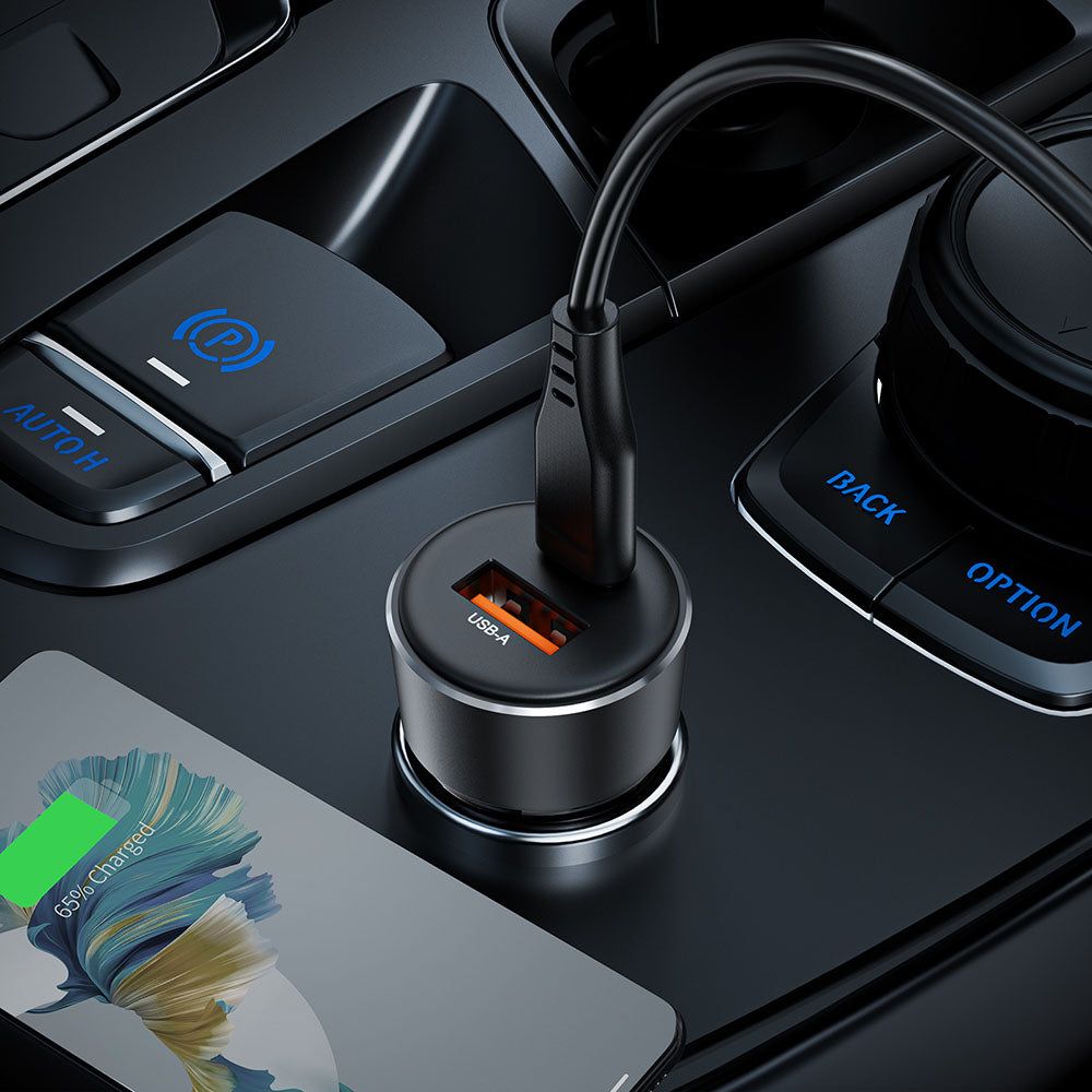 Acefast - Car Charger (B12) - Dual-port, Type-C, USB, Dual Fast Charging, 60W - Black