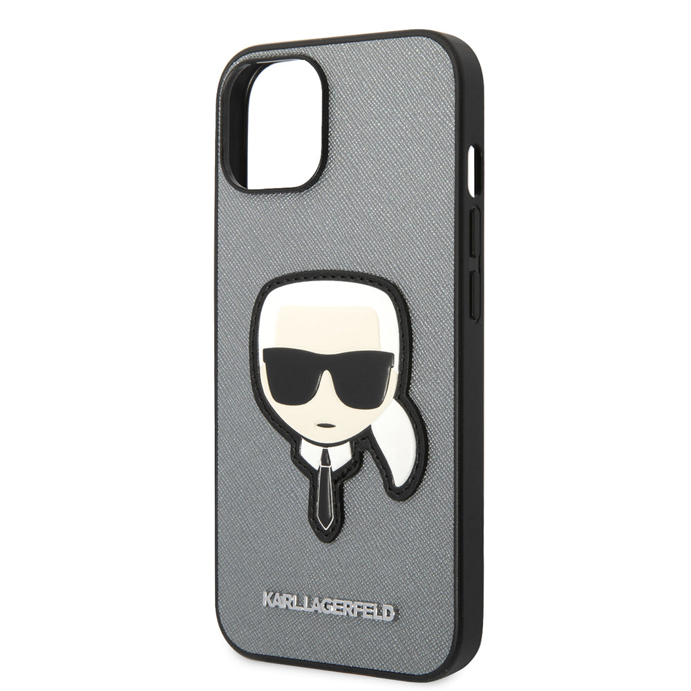 Karl Lagerfeld - Saffiano (KLHCP14MSAPKHG) - iPhone 14 Plus - Silver Karl`s Head