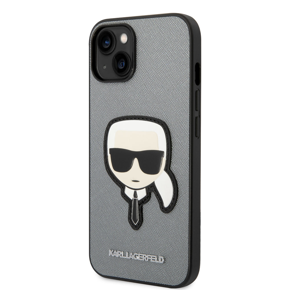 Karl Lagerfeld - Saffiano (KLHCP14MSAPKHG) - iPhone 14 Plus - Silver Karl`s Head