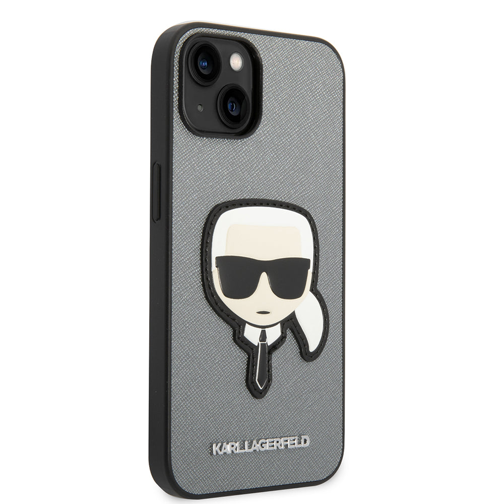 Karl Lagerfeld - Saffiano (KLHCP14MSAPKHG) - iPhone 14 Plus - Silver Karl`s Head