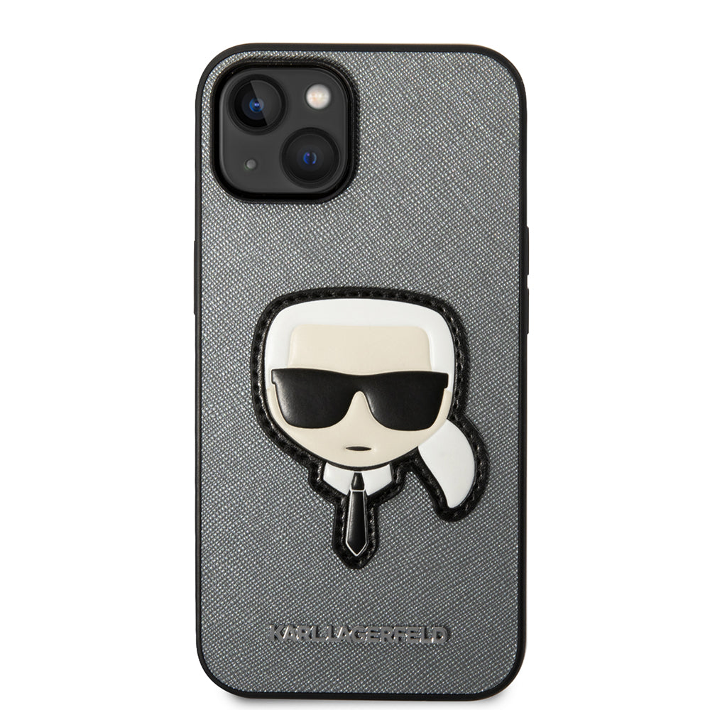 Karl Lagerfeld - Saffiano (KLHCP14MSAPKHG) - iPhone 14 Plus - Silver Karl`s Head