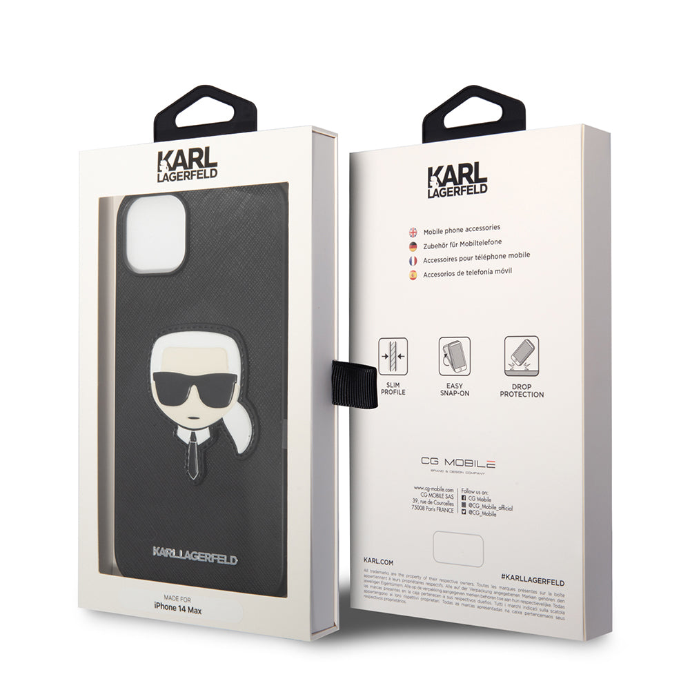 Karl Lagerfeld - Saffiano (KLHCP14MSAPKHK) - iPhone 14 Plus - Karl`s Head