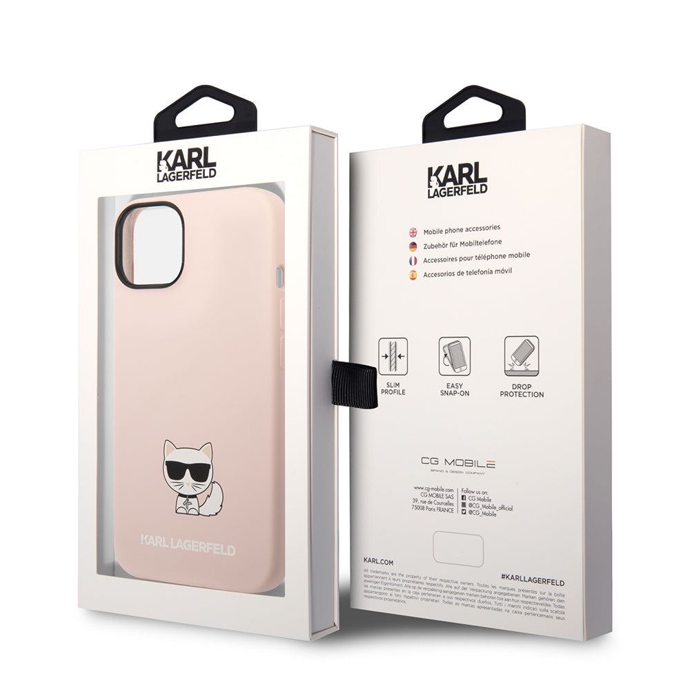 Karl Lagerfeld - Silicone (KLHCP14MSLCTPI) - iPhone 14 Plus - Pink Choupette Body