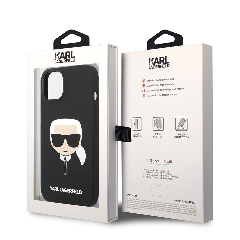 Karl Lagerfeld - Silicone (KLHCP14MSLKHBK) - iPhone 14 Plus - Karl`s Head