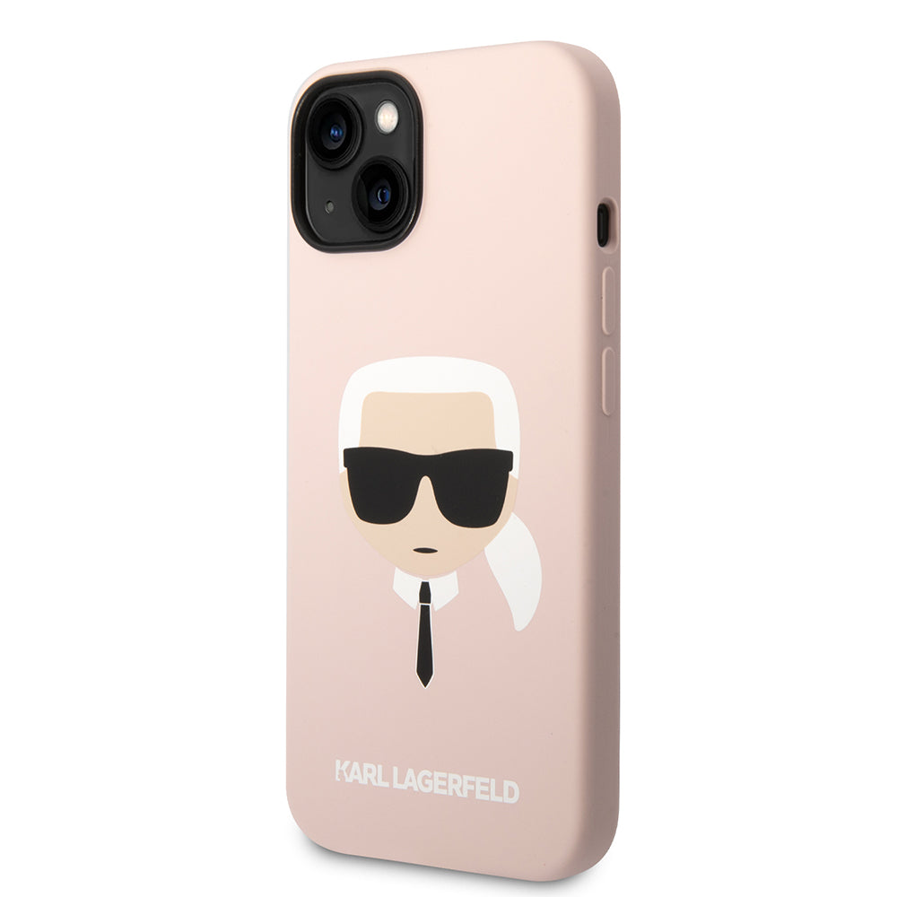 Karl Lagerfeld - Silicone (KLHCP14MSLKHLP) - iPhone 14 Plus - Pink Karl`s Head