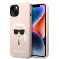 Karl Lagerfeld - Silicone (KLHCP14MSLKHLP) - iPhone 14 Plus - Pink Karl`s Head