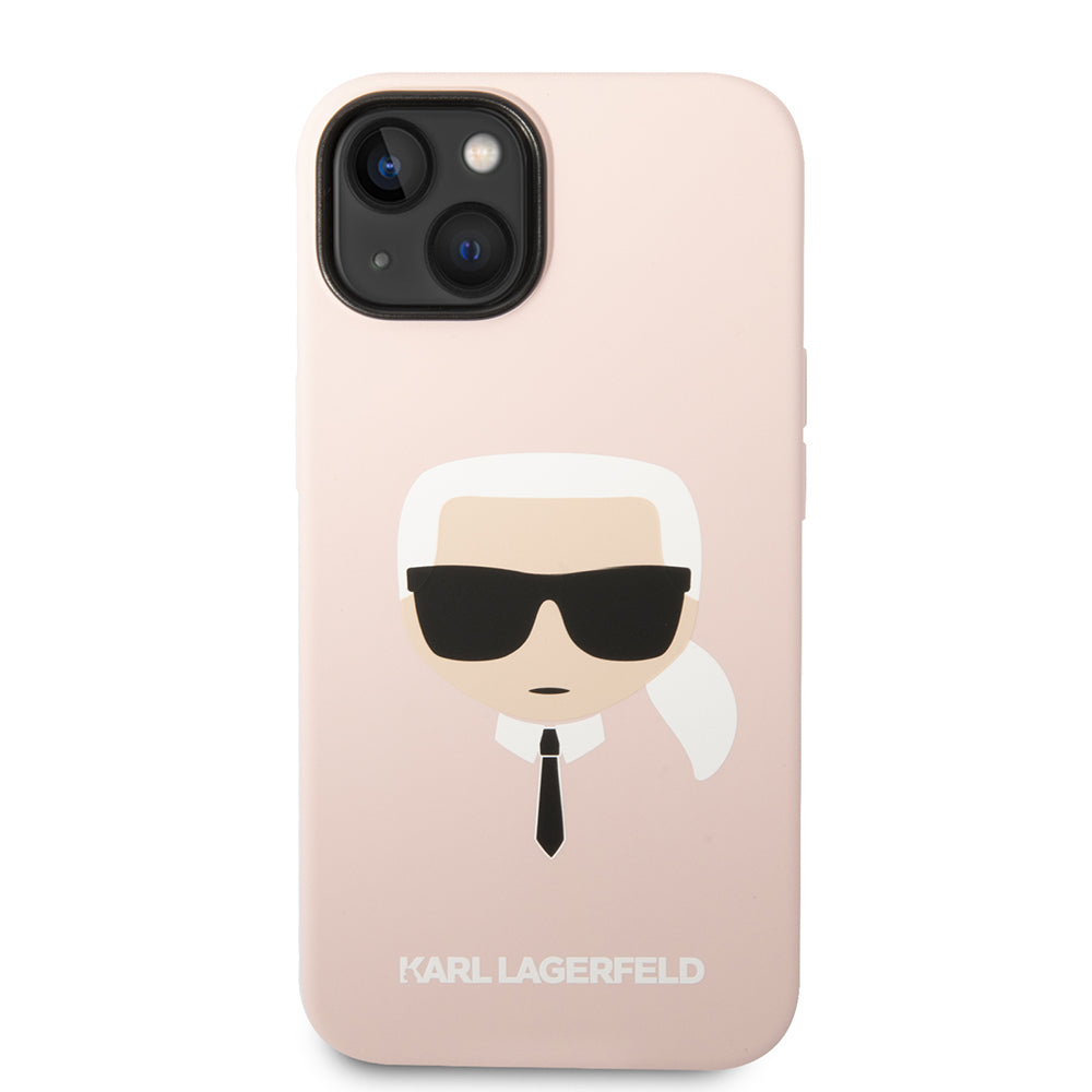 Karl Lagerfeld - Silicone (KLHCP14MSLKHLP) - iPhone 14 Plus - Pink Karl`s Head