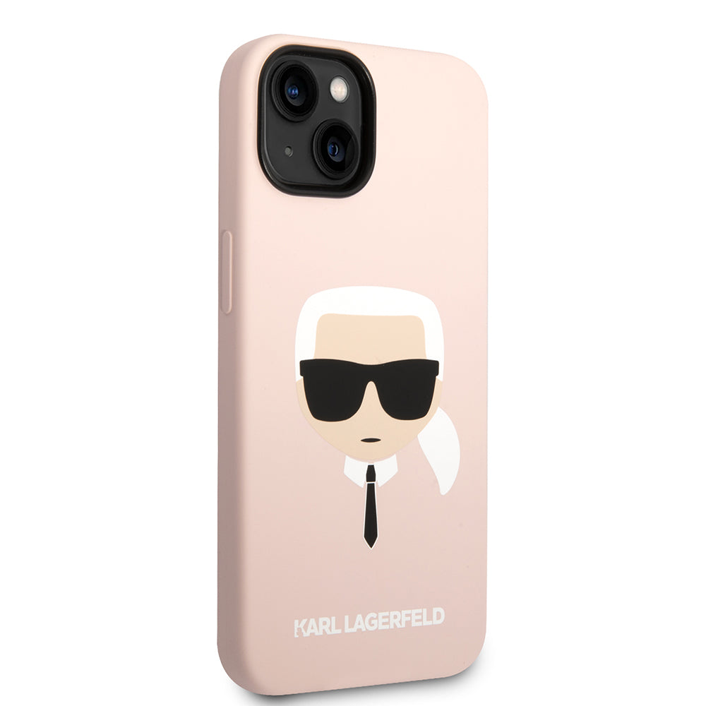 Karl Lagerfeld - Silicone (KLHCP14MSLKHLP) - iPhone 14 Plus - Pink Karl`s Head