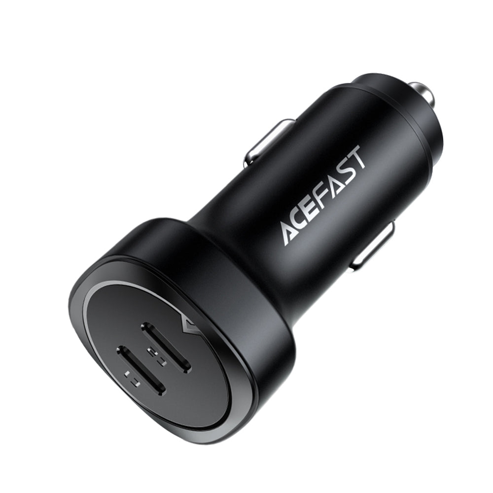 Acefast - Car Charger (B2) - 2x Type-C, Dual PD Fast Charging, 72W, Built-in Voltage Regulator Chip - Black