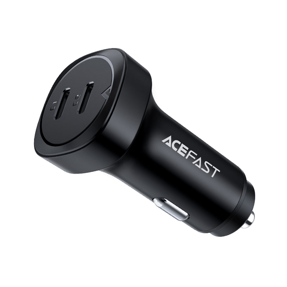 Acefast - Car Charger (B2) - 2x Type-C, Dual PD Fast Charging, 72W, Built-in Voltage Regulator Chip - Black