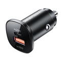 Acefast - Car Charger (B1) - Type-C, USB, Dual-Port, 38W, PD Fast Charging, with LED Light - Black