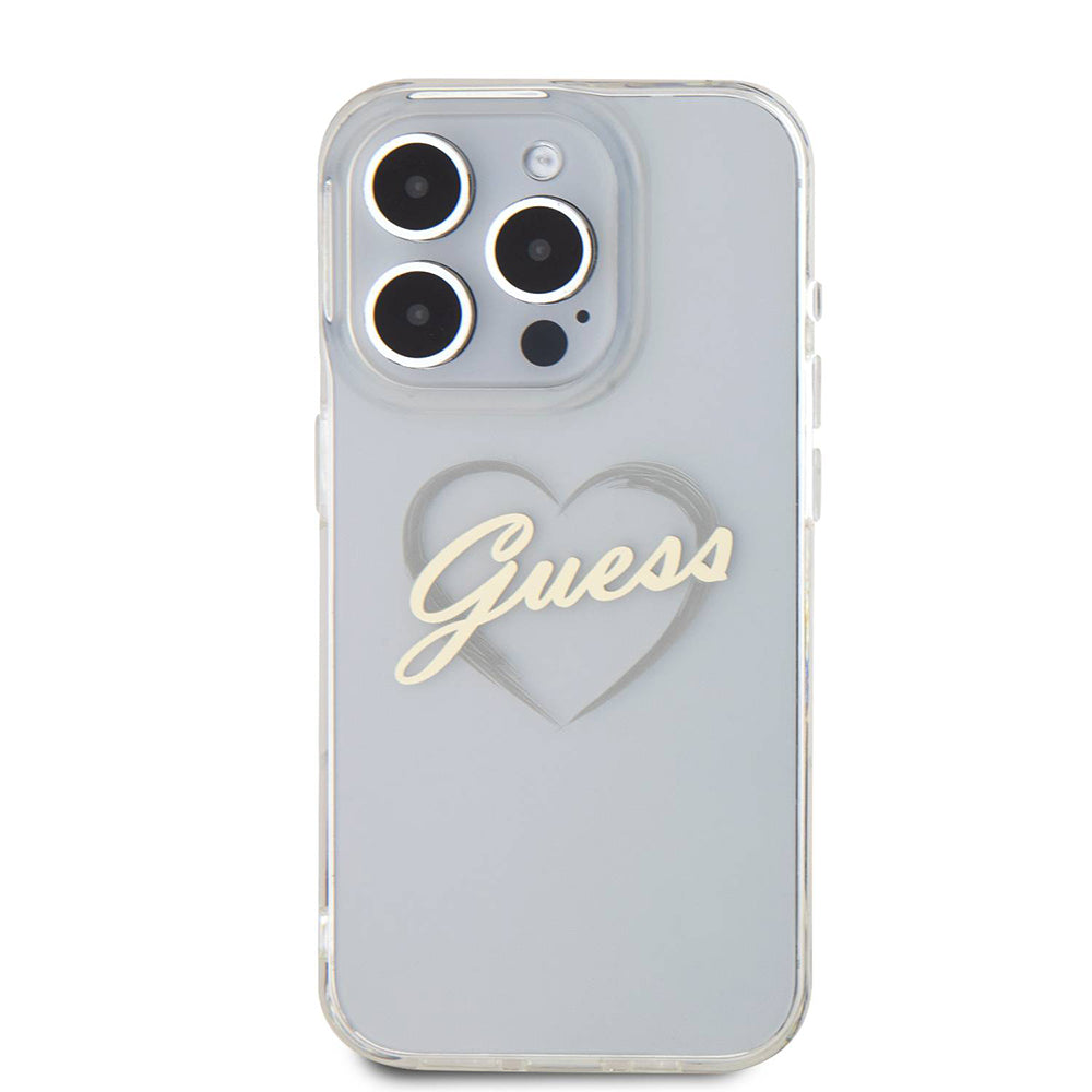 Guess - Hardcase IML Heart (GUHCP16XHCHGSPT) - iPhone 16 Pro Max - Clear
