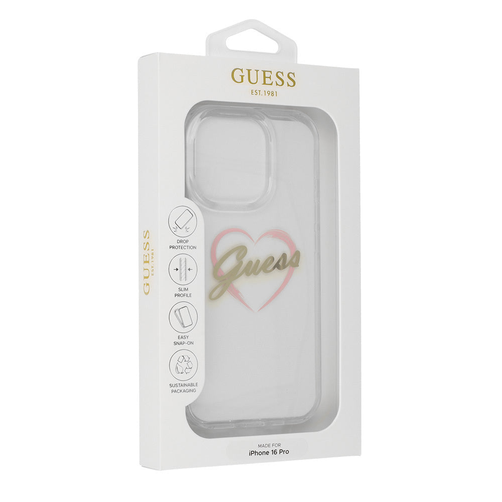Guess - Hardcase IML Heart (GUHCP16XHCHGSPT) - iPhone 16 Pro Max - Clear