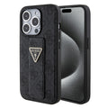 Guess Husa de protectie Guess Grip Stand 4G Triangle Strass (GUHCP15XPGS4TDK) compatibil cu iPhone 15 Pro Max, Negru