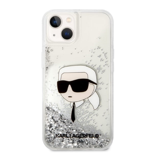 Karl Lagerfeld - Hardcase Glitter (KLHCP14MLNKHCH) - iPhone 14 Plus - Silver Karl Head