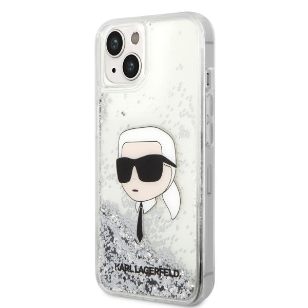 Karl Lagerfeld - Hardcase Glitter (KLHCP14MLNKHCH) - iPhone 14 Plus - Silver Karl Head