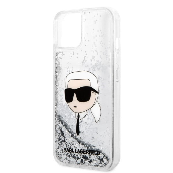 Karl Lagerfeld - Hardcase Glitter (KLHCP14MLNKHCH) - iPhone 14 Plus - Silver Karl Head