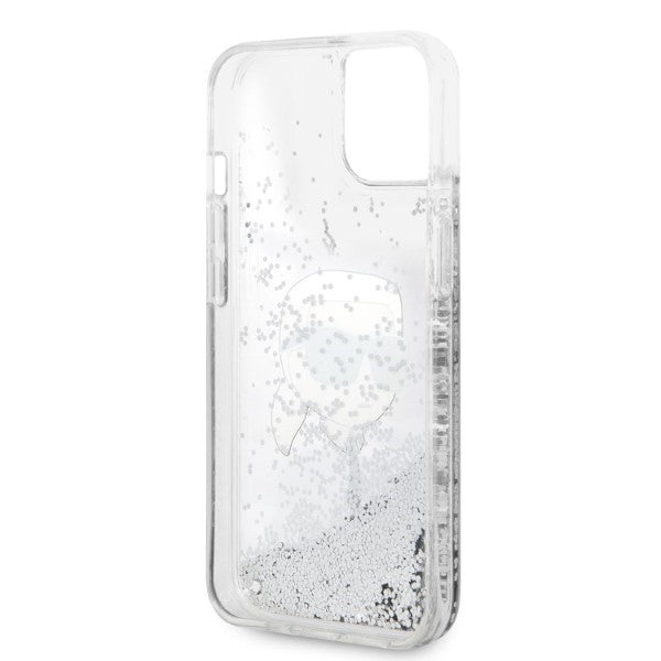 Karl Lagerfeld - Hardcase Glitter (KLHCP14MLNKHCH) - iPhone 14 Plus - Silver Karl Head