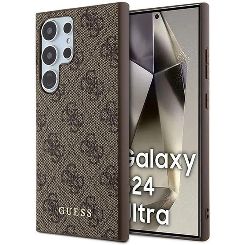 Guess Husa de protectie Guess Hardcase 4G Metal Gold Logo (GUHCS24LG4GFBR) compatibil cu Samsung Galaxy S24 Ultra, Maro