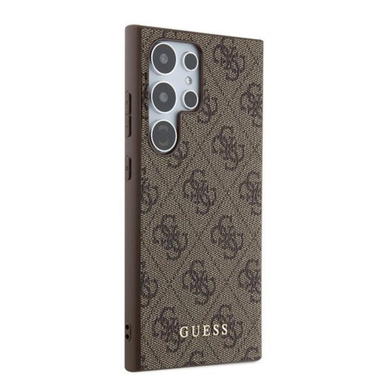 Guess Husa de protectie Guess Hardcase 4G Metal Gold Logo (GUHCS24LG4GFBR) compatibil cu Samsung Galaxy S24 Ultra, Maro 