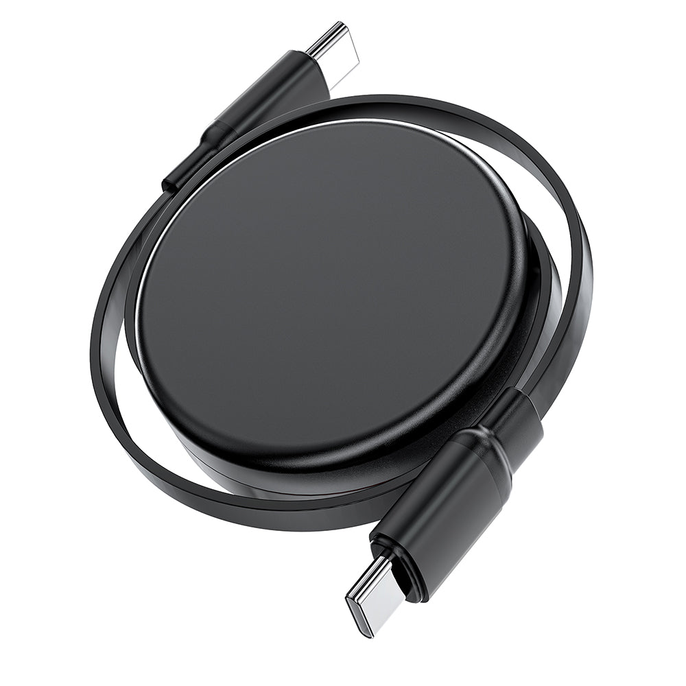 Acefast Cablu Acefast (C13-03), Type-C to Type-C, 60W, Dual Retraction Charging Data Cable, Fast Charging, 0.8m, Negru –