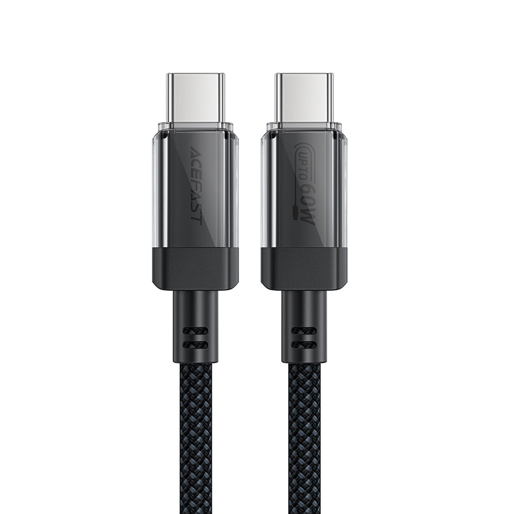 Acefast - Data Cable (C12-03) - Type-C to Type-C, 60W, High-Speed Charging, 1.2m - Black