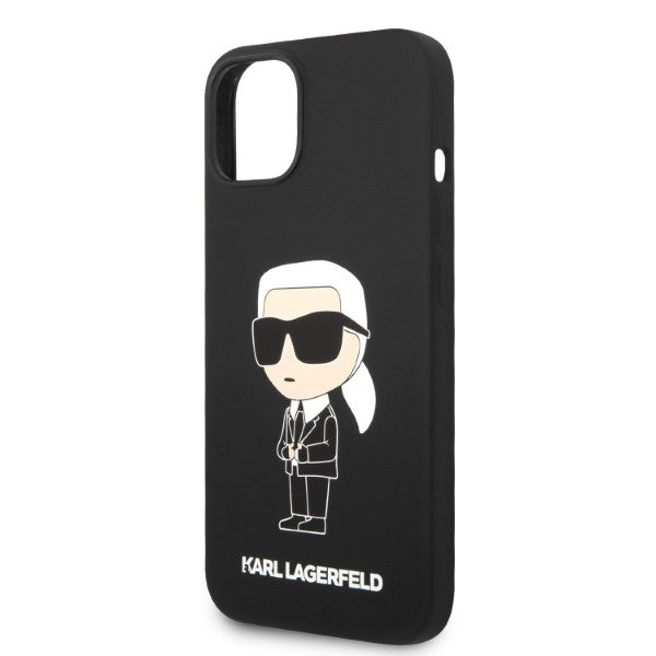 Karl Lagerfeld - Silicone (KLHCP14MSNIKBCK) - iPhone 14 Plus - Black Ikonik