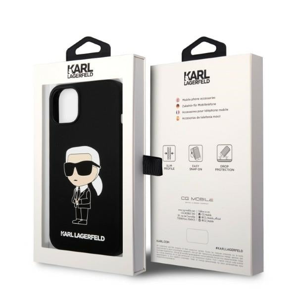 Karl Lagerfeld - Silicone (KLHCP14MSNIKBCK) - iPhone 14 Plus - Black Ikonik